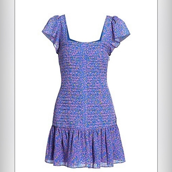 Tanya Taylor Yvette Confetti Print Smocked Mini Dress SZ 0 - Picture 3 of 8